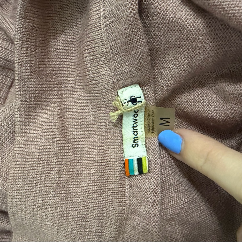Smartwool Dusty Rose Merino Wool V-Neck Sweater Medium - Picture 8 of 9